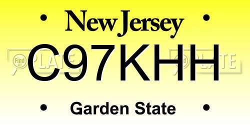 C97KHH New Jersey License Plate