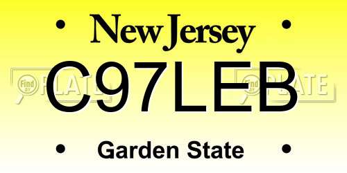 C97LEB New Jersey License Plate