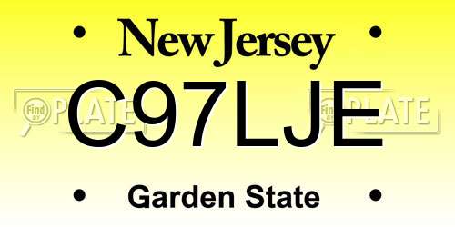 C97LJE New Jersey License Plate