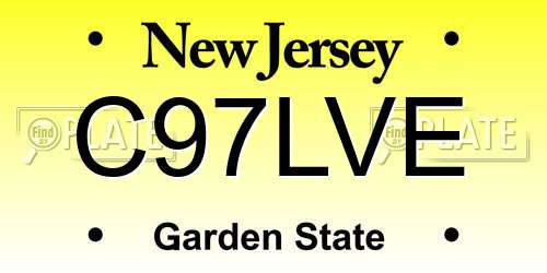 C97LVE New Jersey License Plate
