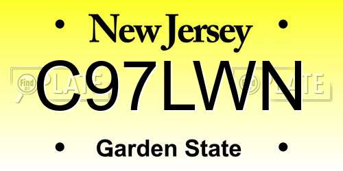 C97LWN New Jersey License Plate