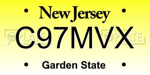 C97MVX New Jersey License Plate