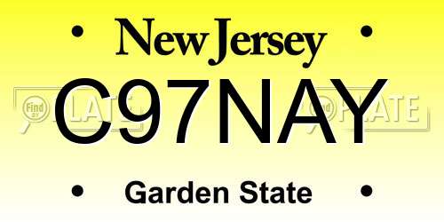 C97NAY New Jersey License Plate