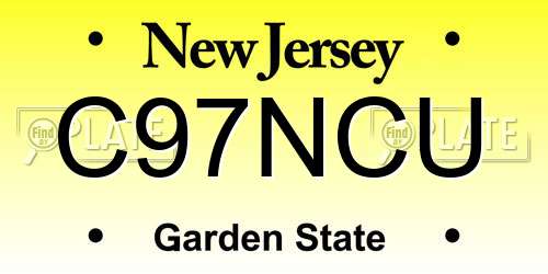 C97NCU New Jersey License Plate