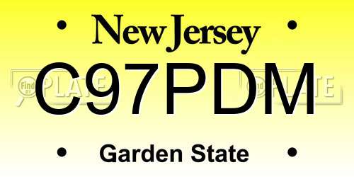 C97PDM New Jersey License Plate