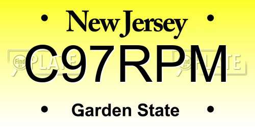 C97RPM New Jersey License Plate