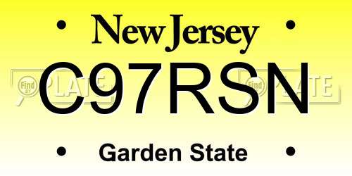 C97RSN New Jersey License Plate