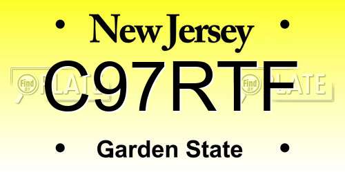 C97RTF New Jersey License Plate