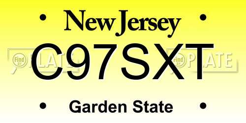 C97SXT New Jersey License Plate