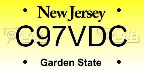C97VDC New Jersey License Plate
