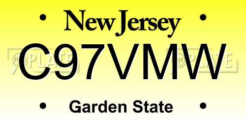 C97VMW New Jersey License Plate