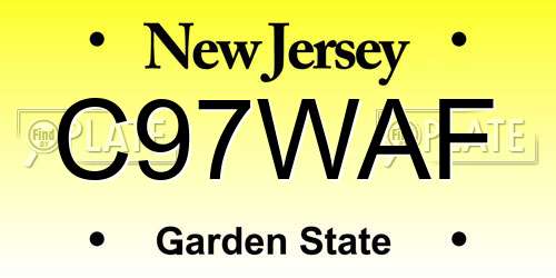 C97WAF New Jersey License Plate