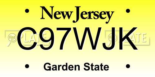C97WJK New Jersey License Plate