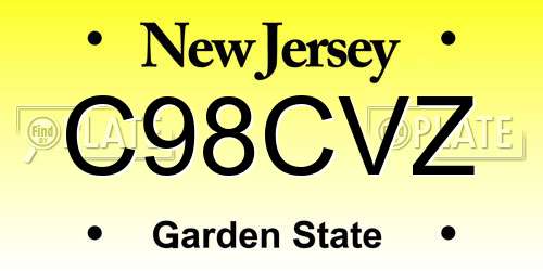 C98CVZ New Jersey License Plate