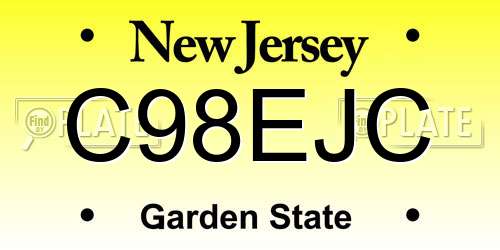 C98EJC New Jersey License Plate