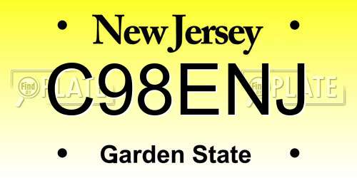 C98ENJ New Jersey License Plate