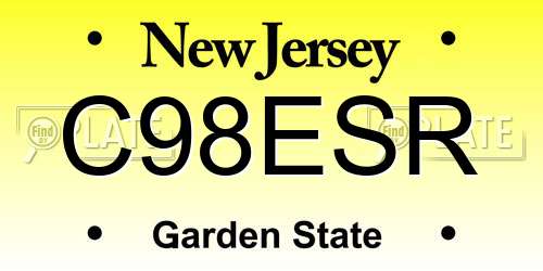 C98ESR New Jersey License Plate
