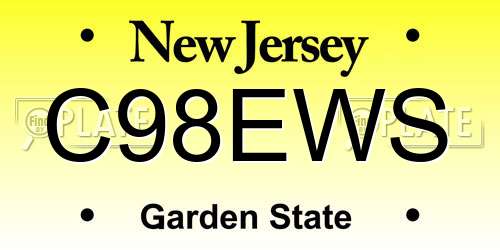C98EWS New Jersey License Plate