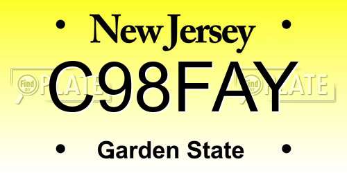 C98FAY New Jersey License Plate