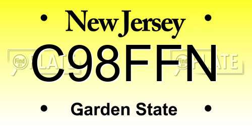 C98FFN New Jersey License Plate