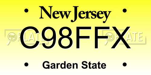 C98FFX New Jersey License Plate
