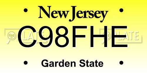 C98FHE New Jersey License Plate