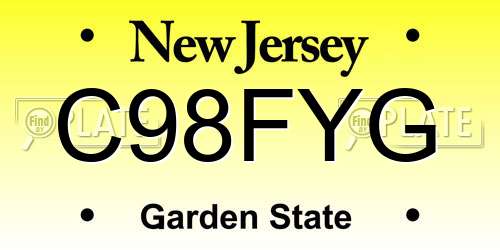 C98FYG New Jersey License Plate