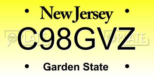 C98GVZ New Jersey License Plate