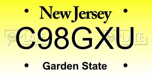 C98GXU New Jersey License Plate