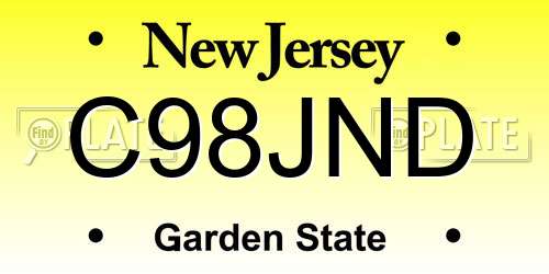 C98JND New Jersey License Plate