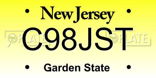 C98JST New Jersey License Plate
