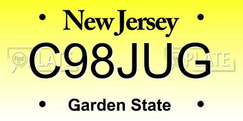 C98JUG New Jersey License Plate