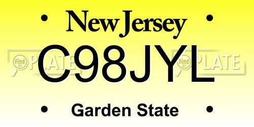C98JYL New Jersey License Plate