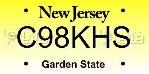 C98KHS New Jersey License Plate