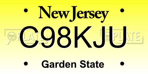 C98KJU New Jersey License Plate