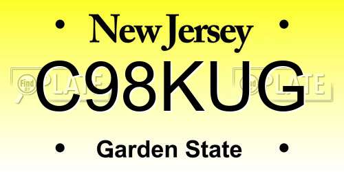 C98KUG New Jersey License Plate