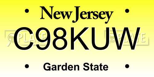 C98KUW New Jersey License Plate