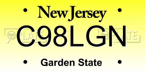 C98LGN New Jersey License Plate
