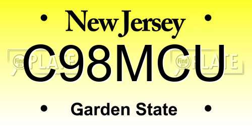 C98MCU New Jersey License Plate