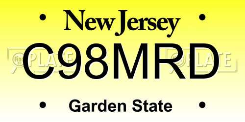 C98MRD New Jersey License Plate