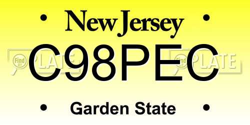 C98PEC New Jersey License Plate