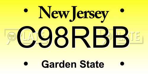 C98RBB New Jersey License Plate
