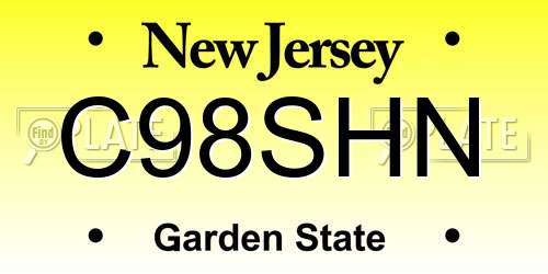 C98SHN New Jersey License Plate