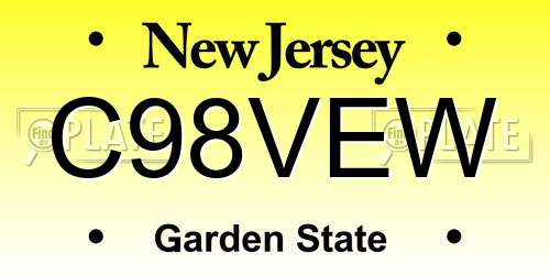 C98VEW New Jersey License Plate