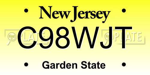 C98WJT New Jersey License Plate