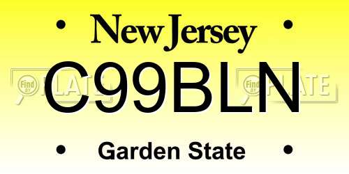 C99BLN New Jersey License Plate