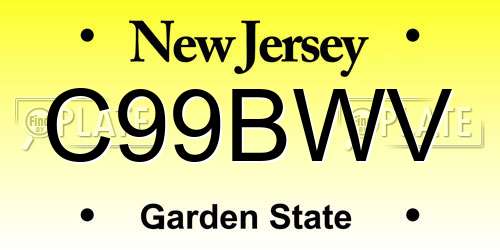 C99BWV New Jersey License Plate
