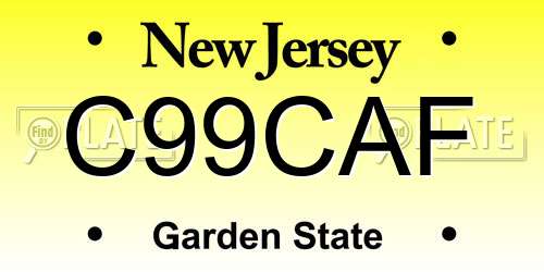 C99CAF New Jersey License Plate