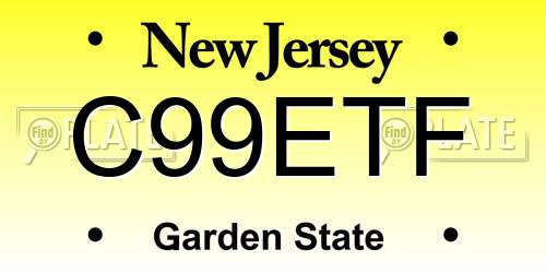 C99ETF New Jersey License Plate
