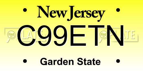 C99ETN New Jersey License Plate